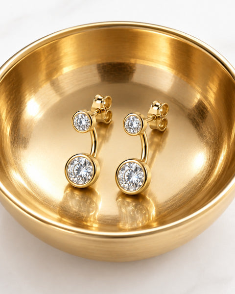 Double Diamond Stud Earring