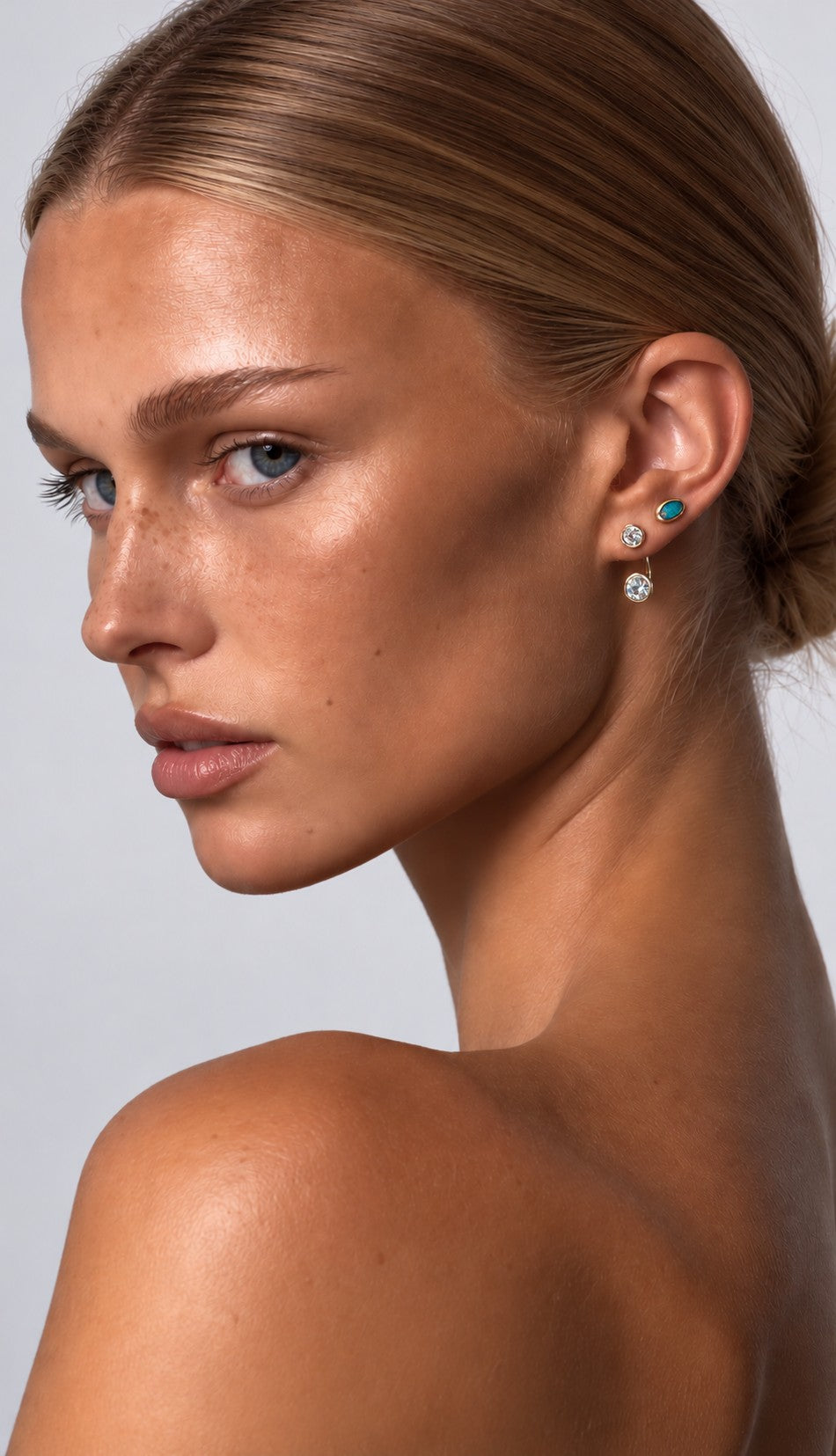 Double Diamond Stud Earring