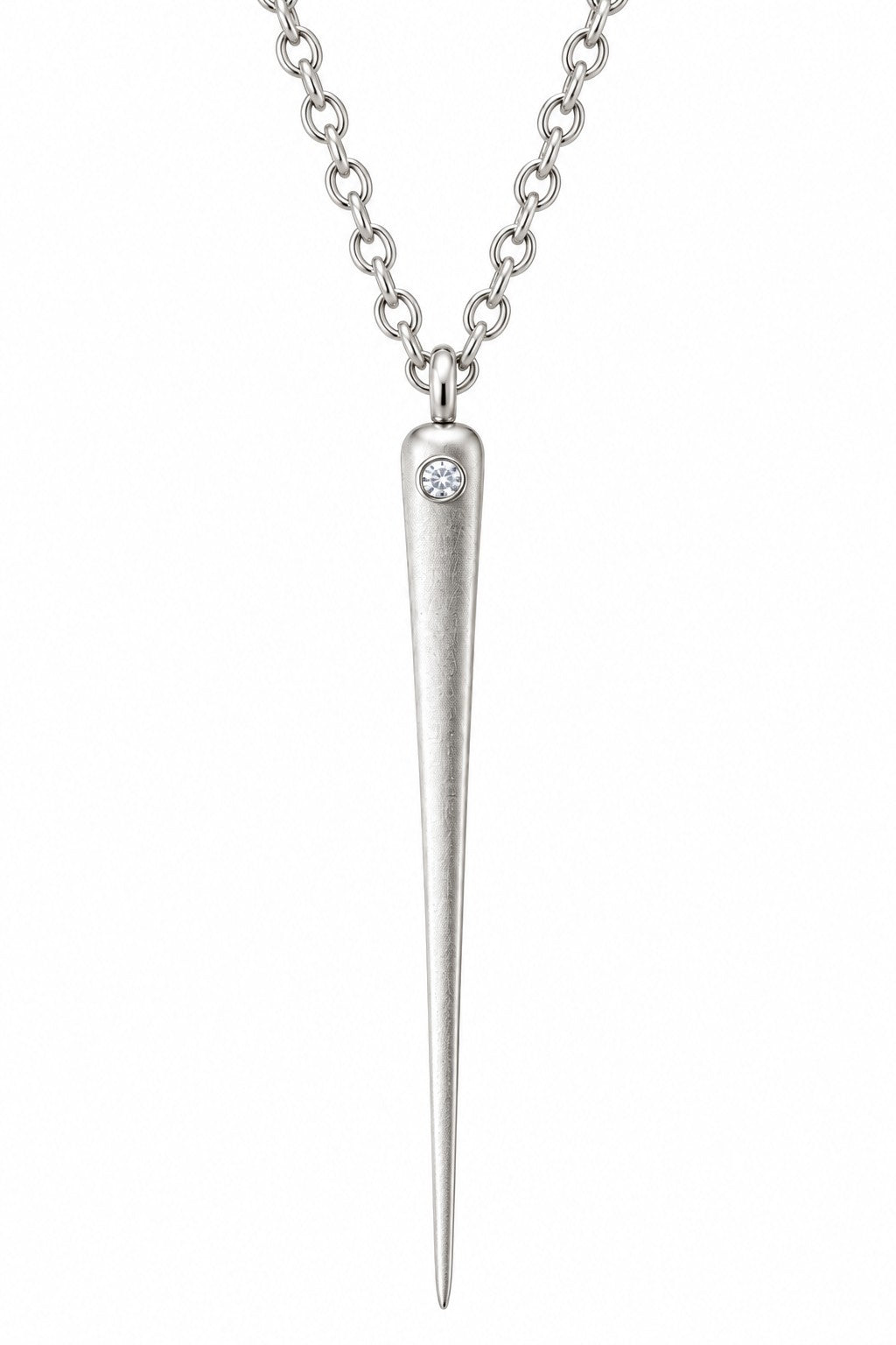 Silver Sea Urchin Spike Charm Necklace
